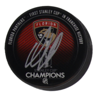 Aleksander Barkov Signed Panthers 2024 Stanley Cup Champions Logo Hockey Puck (JSA) at PristineAuction.com
