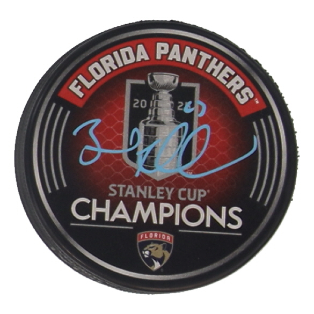 Brad Marchand Signed Panthers 2025 Stanley Cup Champions Logo Hockey Puck (JSA & Marchand) at PristineAuction.com