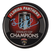 Brad Marchand Signed Panthers 2025 Stanley Cup Champions Logo Hockey Puck (JSA & Marchand) at PristineAuction.com