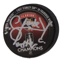 Stanley C. Panther Signed Panthers 2024 Stanley Cup Champions Logo Hockey Puck (JSA) at PristineAuction.com