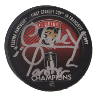 Stanley C. Panther Signed Panthers 2024 Stanley Cup Champions Logo Hockey Puck (JSA) at PristineAuction.com