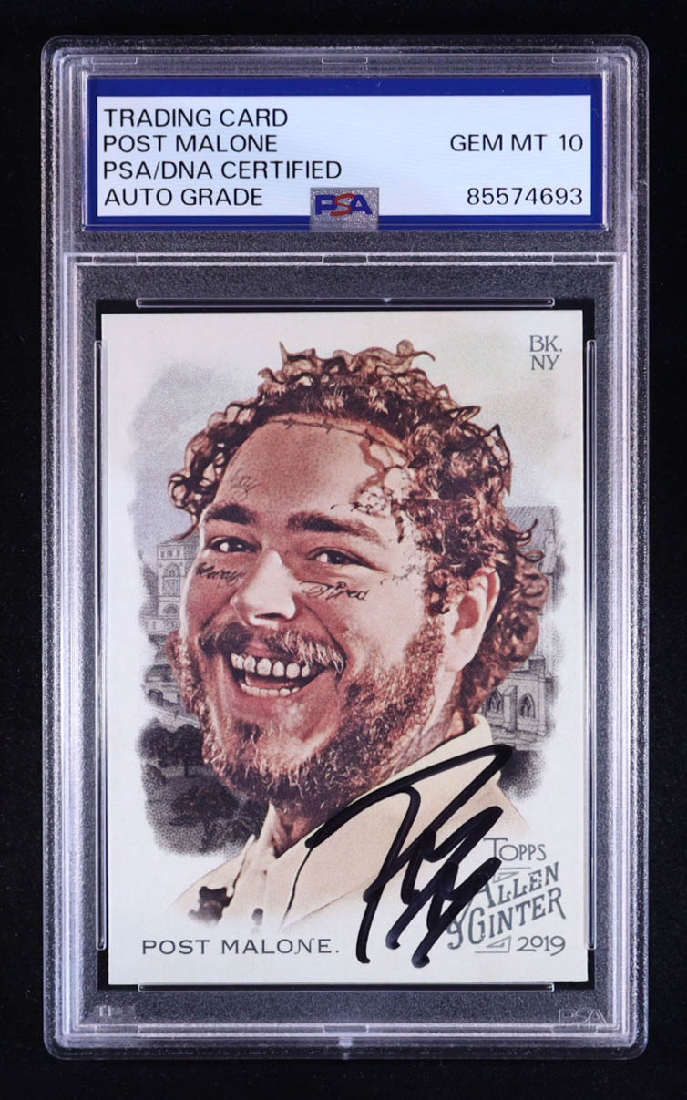 Post Malone Signed 2019 Topps Allen and Ginter #176 (PSA | Autograph Graded PSA 10) at PristineAuction.com Post Malone Signed 2019 Topps Allen and Ginter #176 (PSA | Autograph Graded PSA 10) at PristineAuction.com