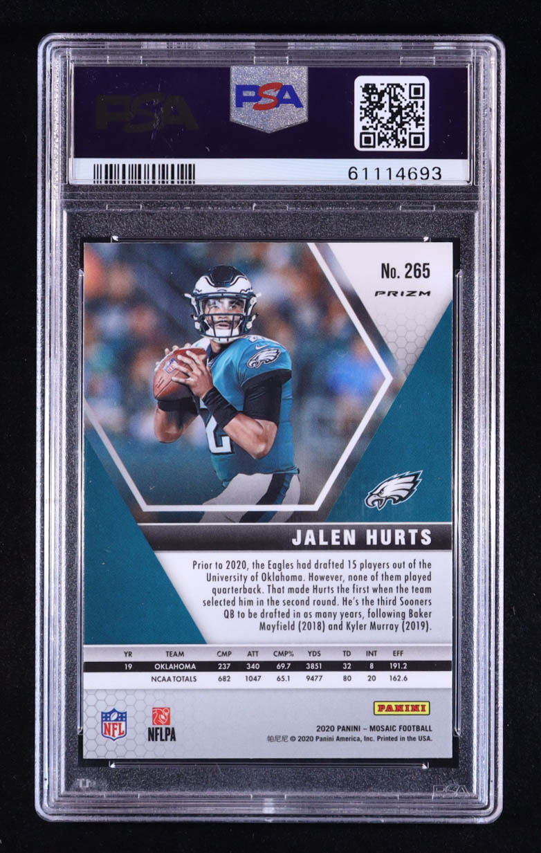 Jalen Hurts 2020 Panini Mosaic Mosaic #265 DEB RC (PSA 10) at PristineAuction.com Jalen Hurts 2020 Panini Mosaic Mosaic #265 DEB RC (PSA 10) at PristineAuction.com