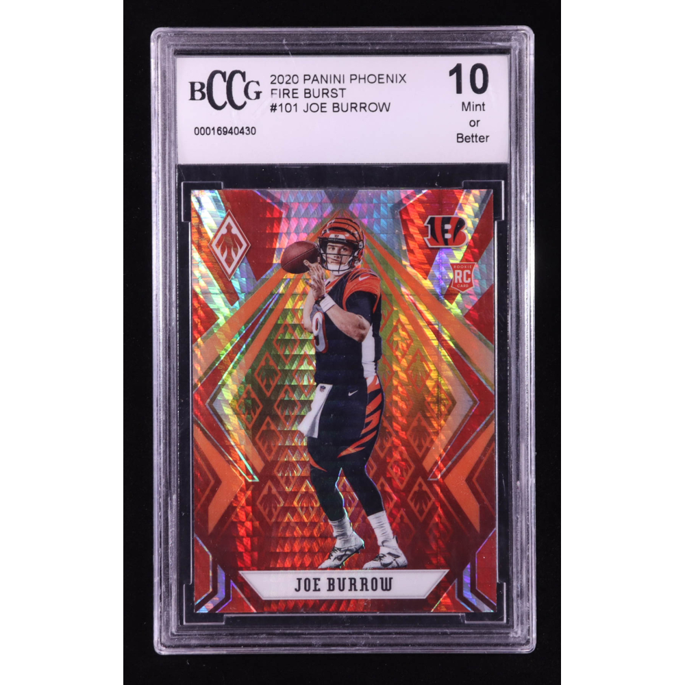 Joe Burrow 2020 Panini Phoenix Fire Burst #101 RC (BCCG 10) at PristineAuction.com