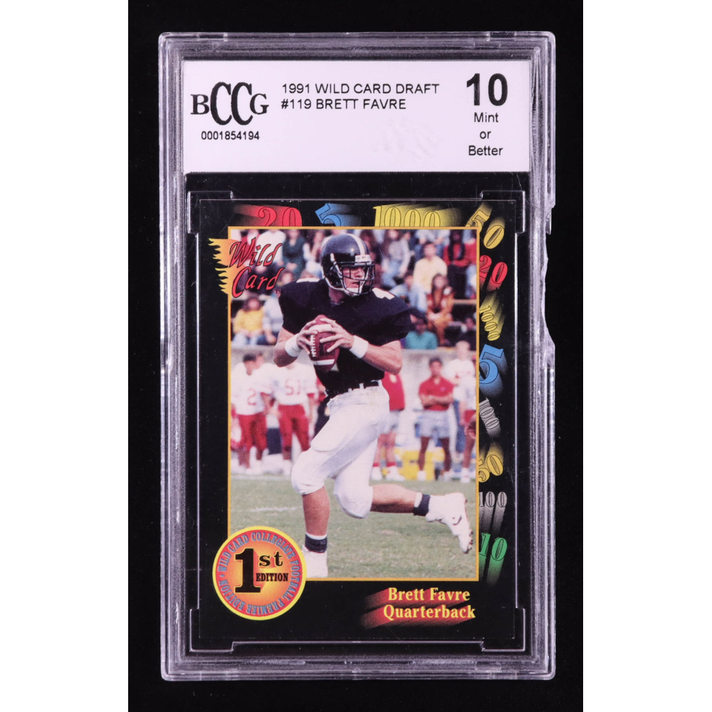 Brett Favre 1991 Wild Card Draft #119 RC (BCCG 10) at PristineAuction.com