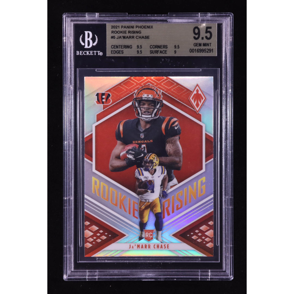 Ja'Marr Chase 2021 Panini Phoenix Rookie Rising #5 RC (BGS 9.5) at PristineAuction.com