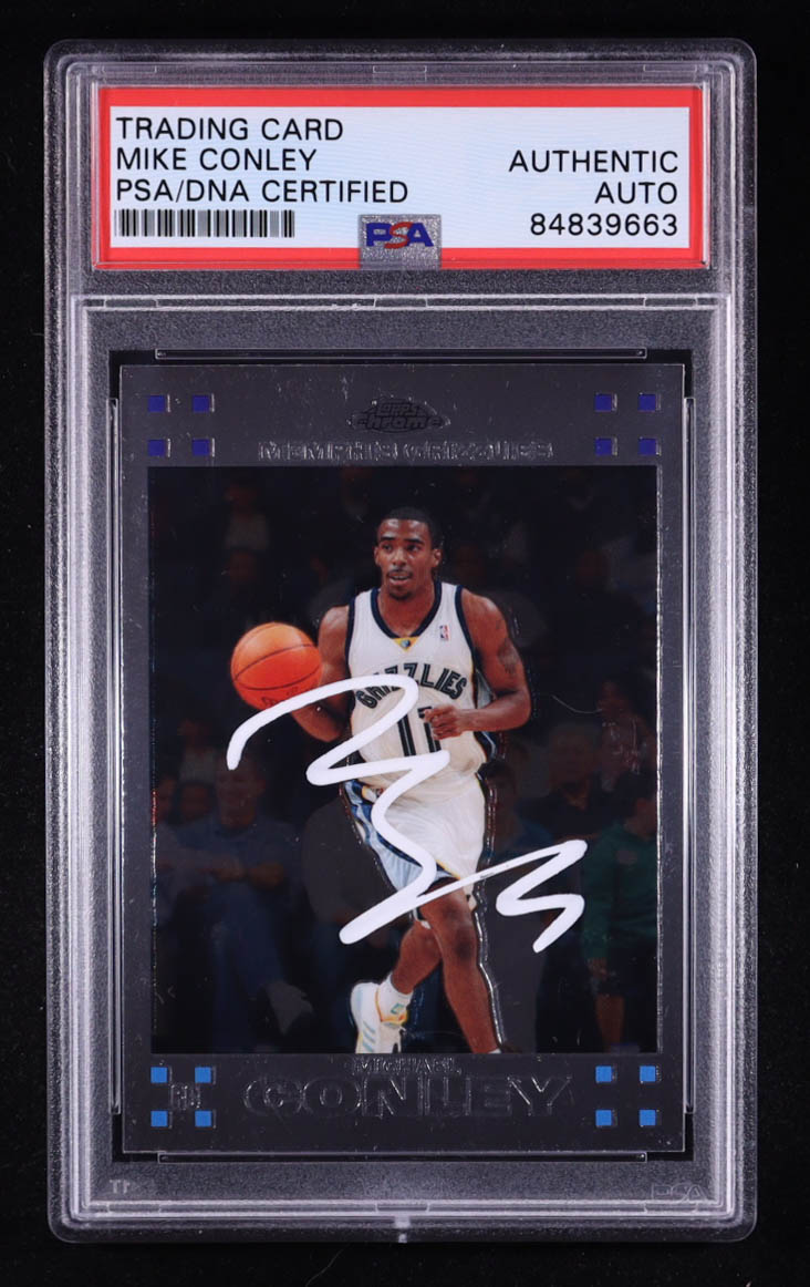 Mike Conley Signed 2007-08 Topps Chrome #111 RC (PSA) at PristineAuction.com Mike Conley Signed 2007-08 Topps Chrome #111 RC (PSA) at PristineAuction.com