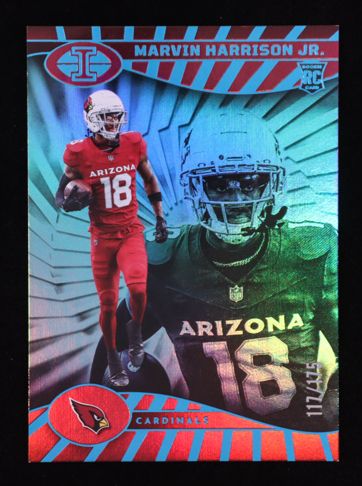 Marvin Harrison Jr. 2024 Panini Illusions Trophy Collection Teal #3 #117/175 RC