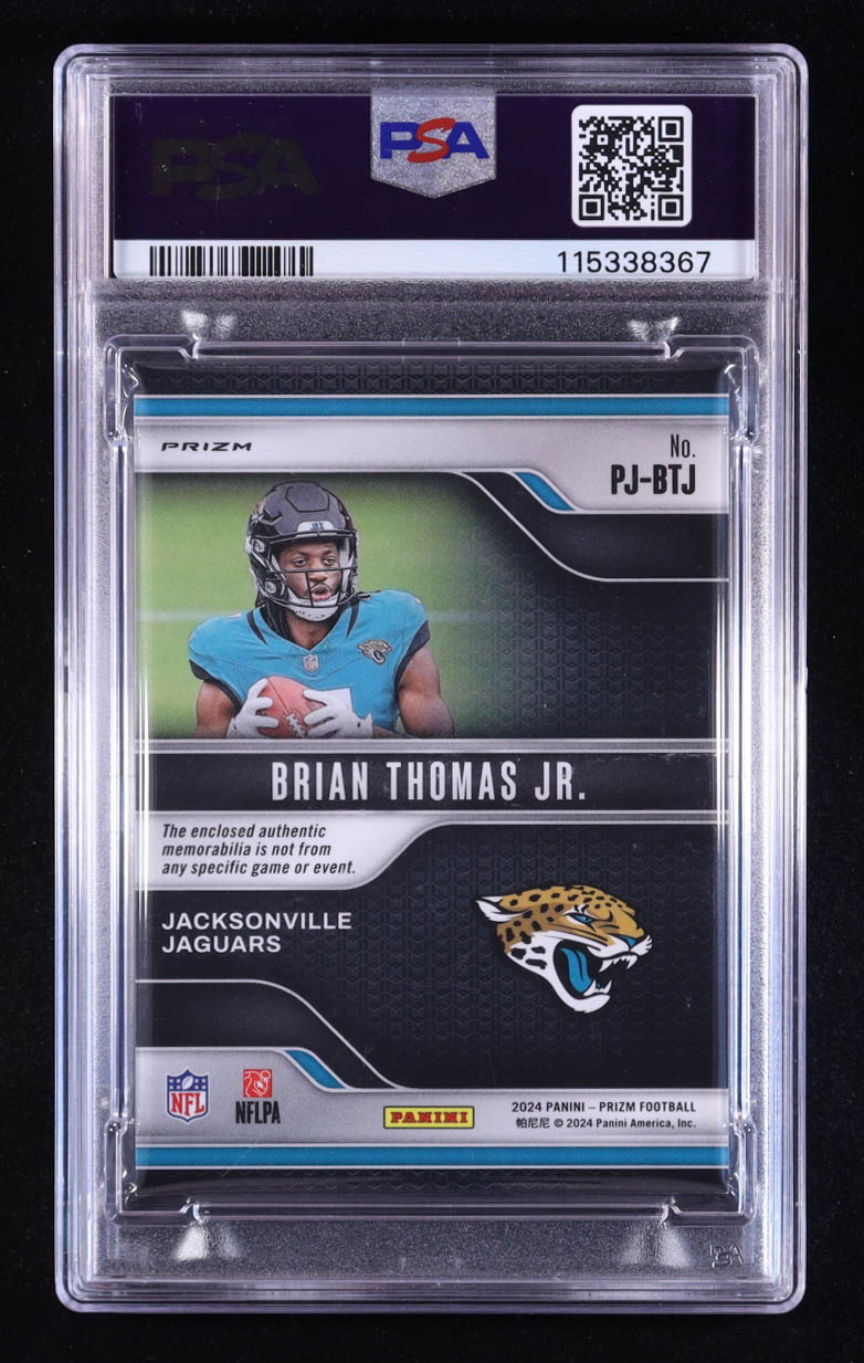 Brian Thomas Jr. 2024 Panini Prizm Premier Jerseys #13 RC (PSA 9) at PristineAuction.com Brian Thomas Jr. 2024 Panini Prizm Premier Jerseys #13 RC (PSA 9) at PristineAuction.com