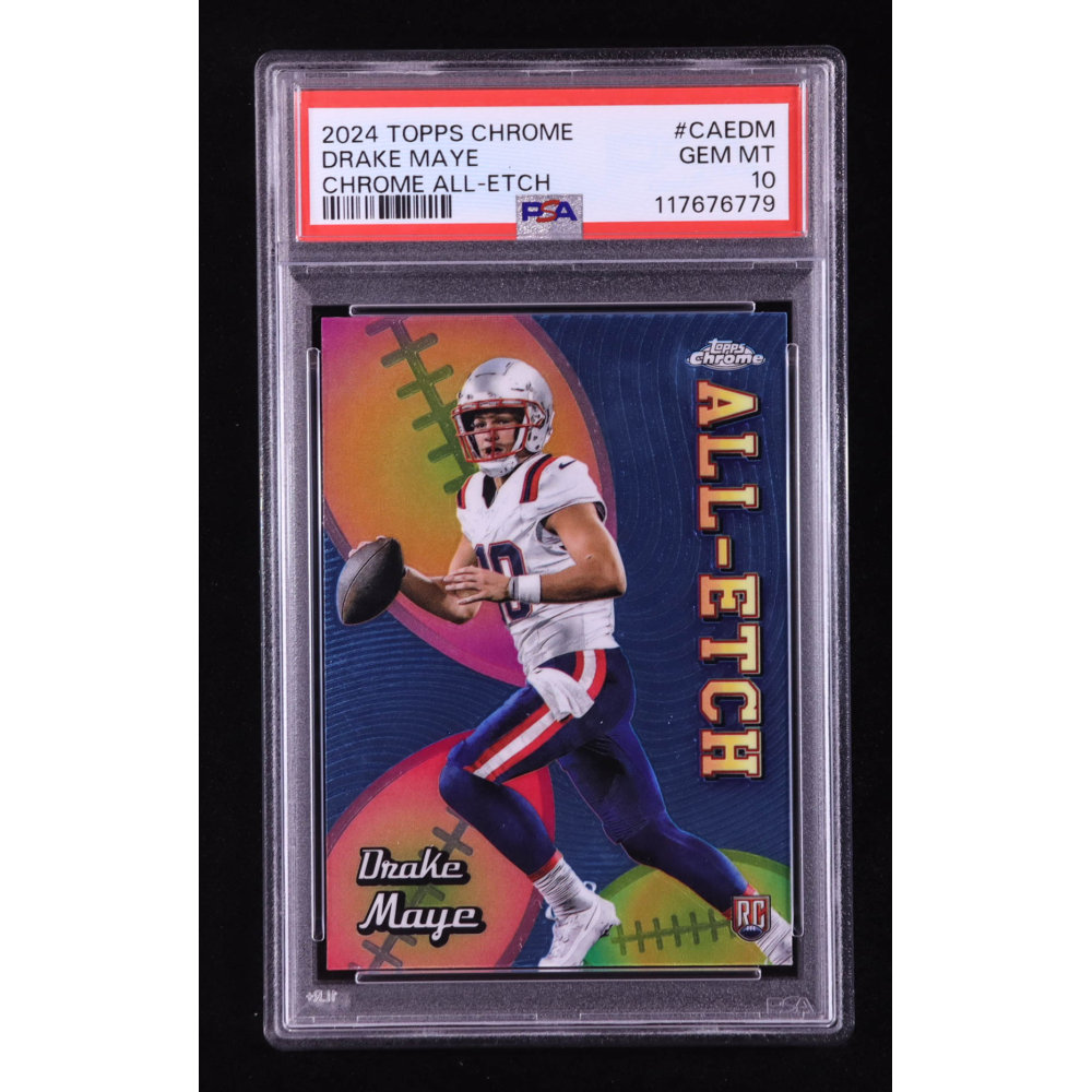Drake Maye 2024 Topps Chrome All Etch #CAEDM RC (PSA 10) at PristineAuction.com