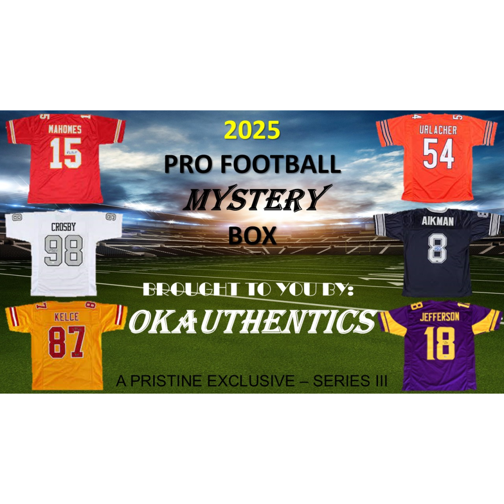 OKAUTHENTICS 2025 Pro Football Jersey Mystery Box - Series III at PristineAuction.com