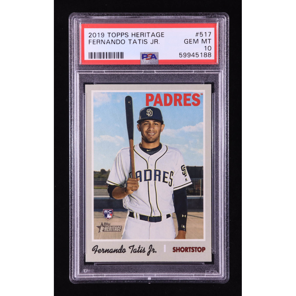 Fernando Tatis Jr. 2019 Topps Heritage #517 RC (PSA 10) at PristineAuction.com