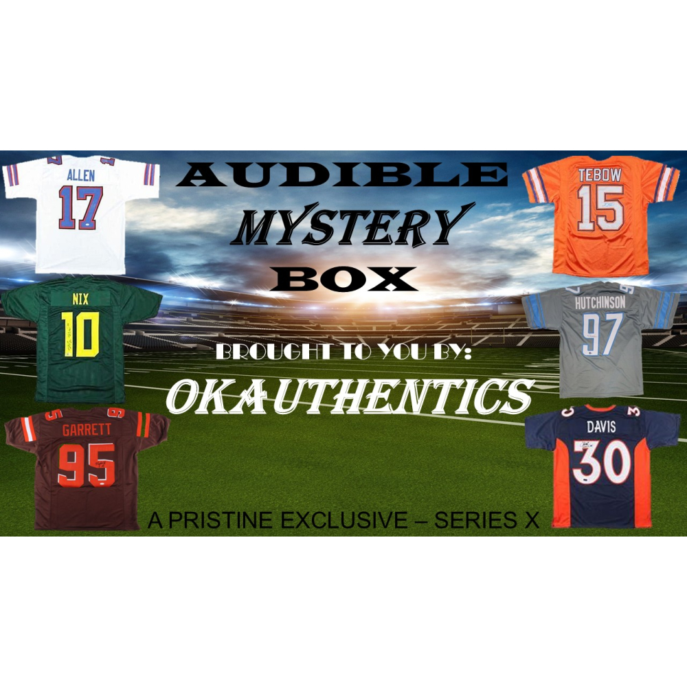 OKAUTHENTICS Audible Football Jersey Mystery Box Series X at PristineAuction.com
