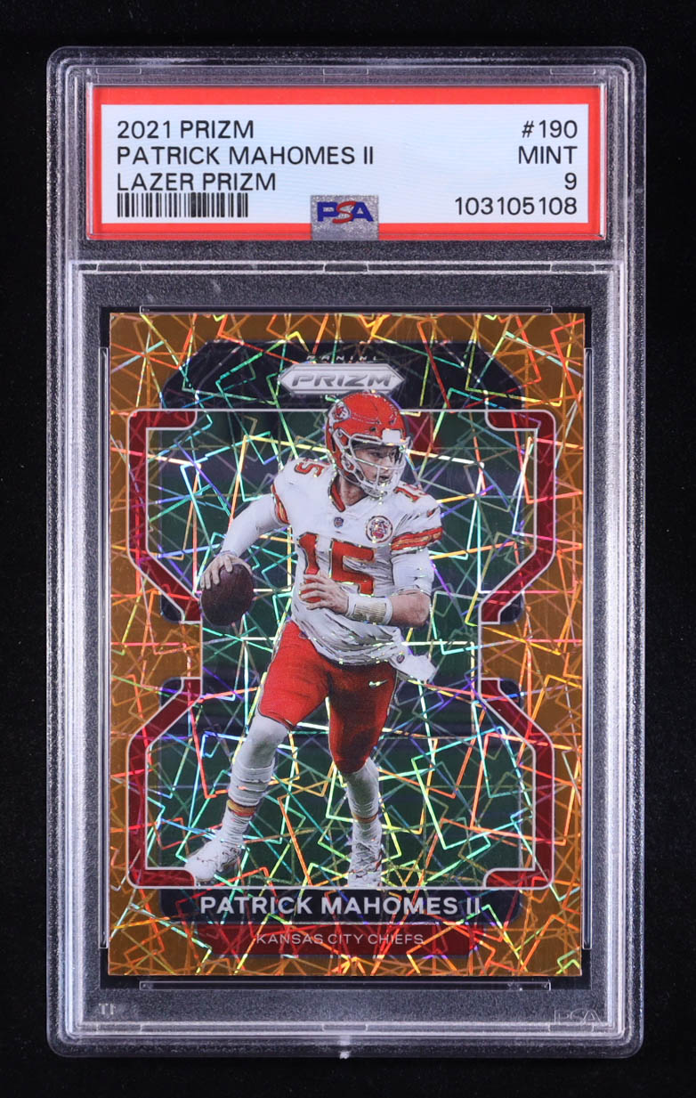 Patrick Mahomes II 2021 Panini Prizm Prizms Lazer #190 (PSA 9) at PristineAuction.com Patrick Mahomes II 2021 Panini Prizm Prizms Lazer #190 (PSA 9) at PristineAuction.com