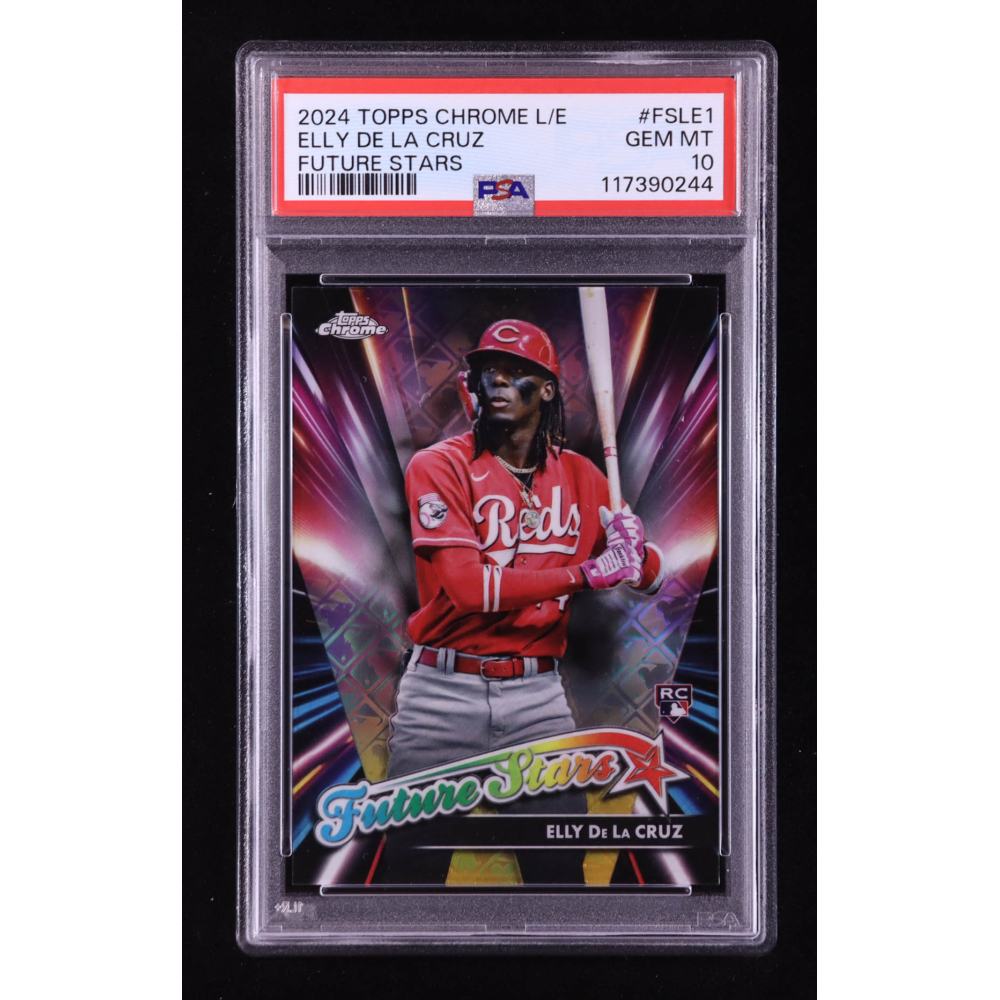 Elly De La Cruz 2024 Topps Chrome Logofractor Future Stars #FSLE1 RC (PSA 10) at PristineAuction.com