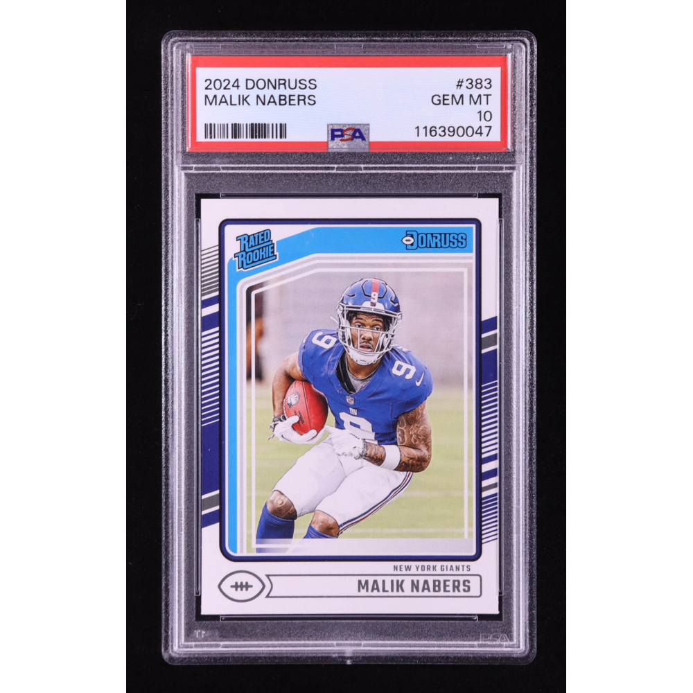 Malik Nabers 2024 Donruss #383 RR RC (PSA 10) at PristineAuction.com
