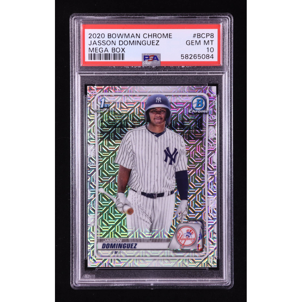 Jasson Dominguez 2020 Bowman Chrome Mega Box Prospects Refractors #BCP8 RC (PSA 10) at PristineAuction.com
