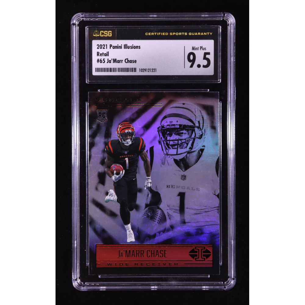 Ja'Marr Chase 2021 Panini Illusions Retail #65 RC (CSG 9.5) at PristineAuction.com
