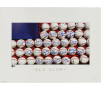 Baseball Hall of Famers "Old Glory" 16x24 Photo Signed & Inscribed By (22) with Orlando Cepeda, Robin Yount, Jim Rice (Beckett) at PristineAuction.com