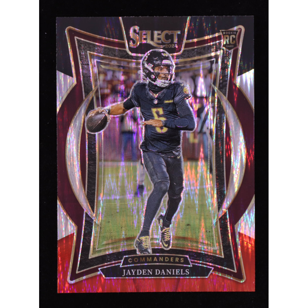 Jayden Daniels 2024 Select Prizm Black and Red Shock #26 RC at PristineAuction.com