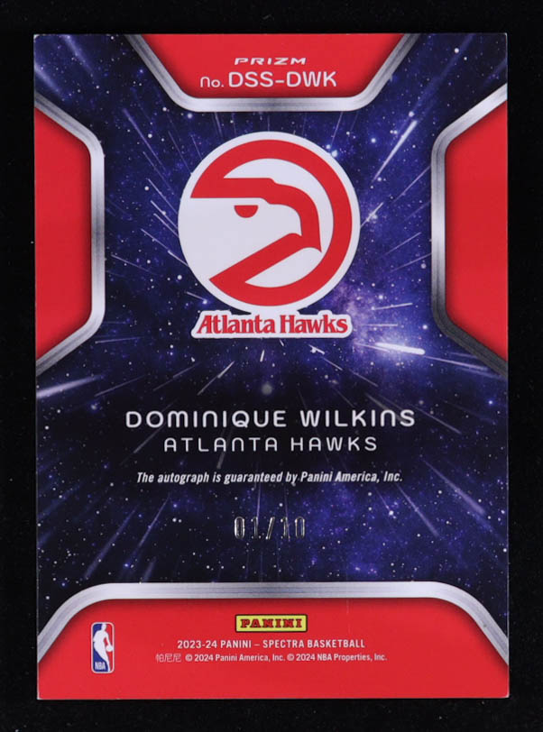 Dominque Wilkins 2023-24 Panini Deep Space Spectra Autograph #DSS-DWK #01/10 at PristineAuction.com Dominque Wilkins 2023-24 Panini Deep Space Spectra Autograph #DSS-DWK #01/10 at PristineAuction.com