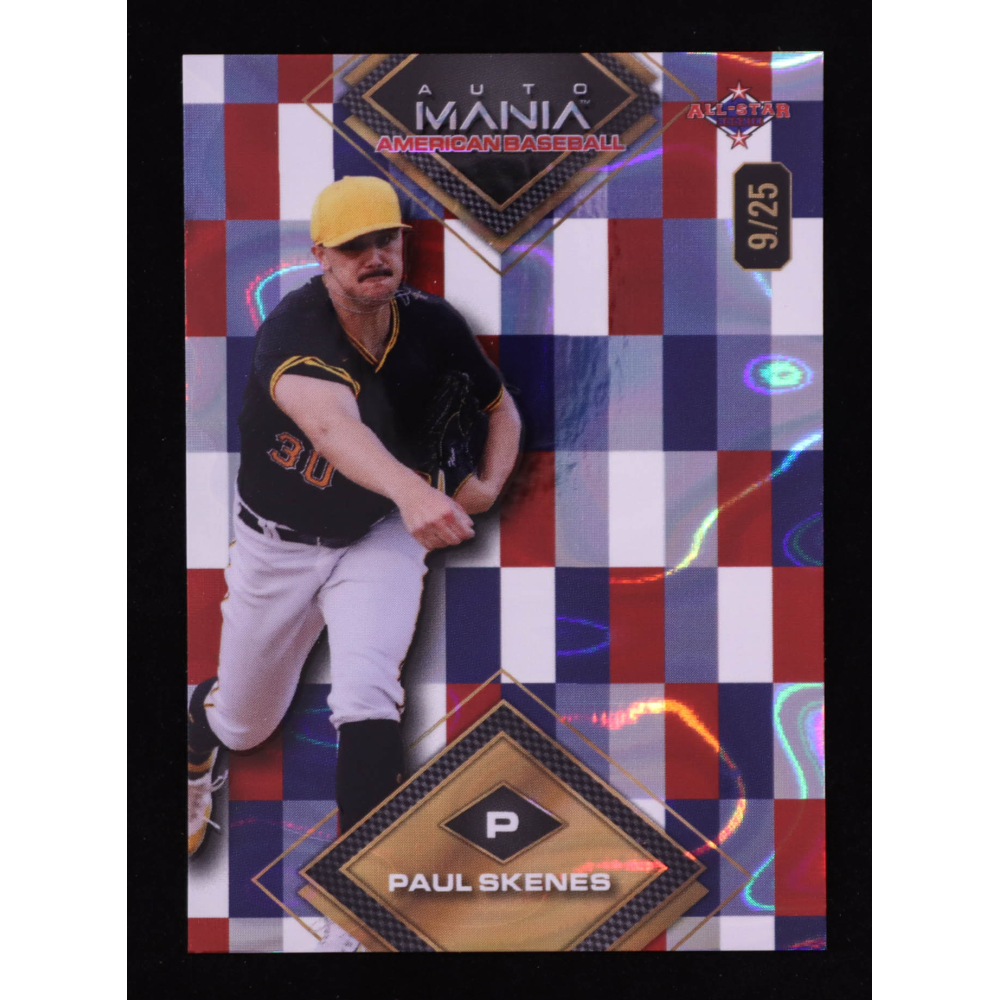Paul Skenes 2024 Wild Card Auto Mania American Baseball Diamond Americana Lava #AMAD-PS2 #09/25 RC at PristineAuction.com