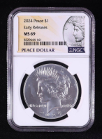 2024 Peace Silver Dollar, Early Releases (NGC MS69) at PristineAuction.com