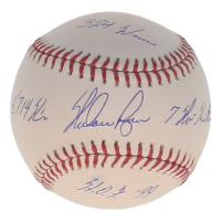 Nolan Ryan Signed OML Baseball with Multiple Career Stat Inscriptions (AIV & Ryan) at PristineAuction.com