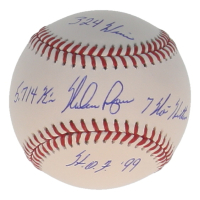 Nolan Ryan Signed OML Baseball with Multiple Career Stat Inscriptions (AIV & Ryan) at PristineAuction.com