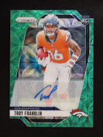 Troy Franklin 2024 Panini Prizm Autographs Prizms Green Scope #393 RC #56/75 at PristineAuction.com