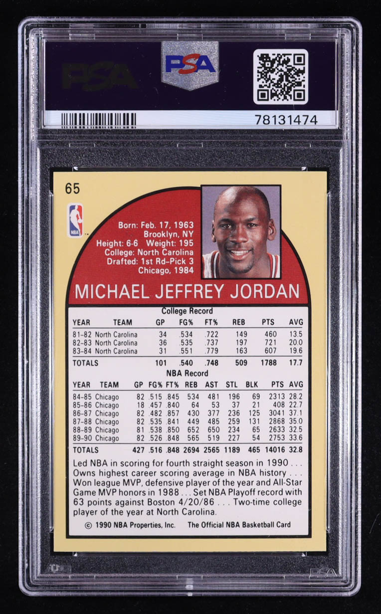 Michael Jordan 1990-91 Hoops #65 (PSA 8) at PristineAuction.com Michael Jordan 1990-91 Hoops #65 (PSA 8) at PristineAuction.com