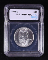 1954-D Franklin Silver Half Dollar (ICG MS64 FBL) at PristineAuction.com