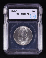 1948-D Franklin Silver Half Dollar (ICG MS63 FBL) at PristineAuction.com