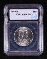 1953-D Franklin Silver Half Dollar (ICG MS64 FBL) at PristineAuction.com