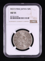 Meiji 37(1904) Japan Silver 50 Sen Coin (NGC AU55) at PristineAuction.com