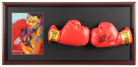 Mike Tyson Signed Custom Framed Set of (2) Everlast Boxing Gloves Display with Leroy Neiman Art Print & Stat Plaque (Tyson & PSA) at PristineAuction.com