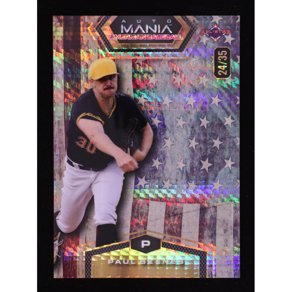 Paul Skenes 2024 Wild Card Auto Mania American Baseball Vintage Flag Prism #AMAH-PS2 #24/35 RC at PristineAuction.com