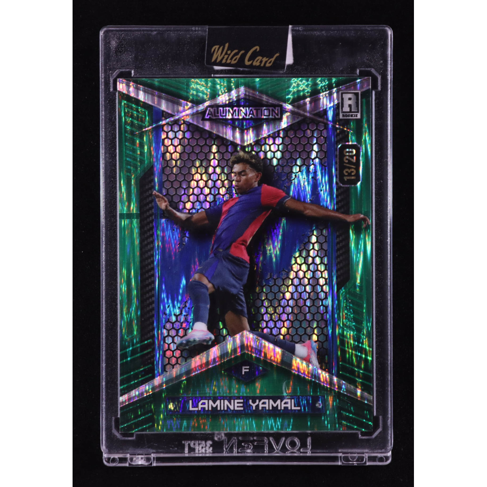 Lamine Yamal 2024 Wild Card Alumination Green Shock #ABCLY6 #13/20 RC at PristineAuction.com