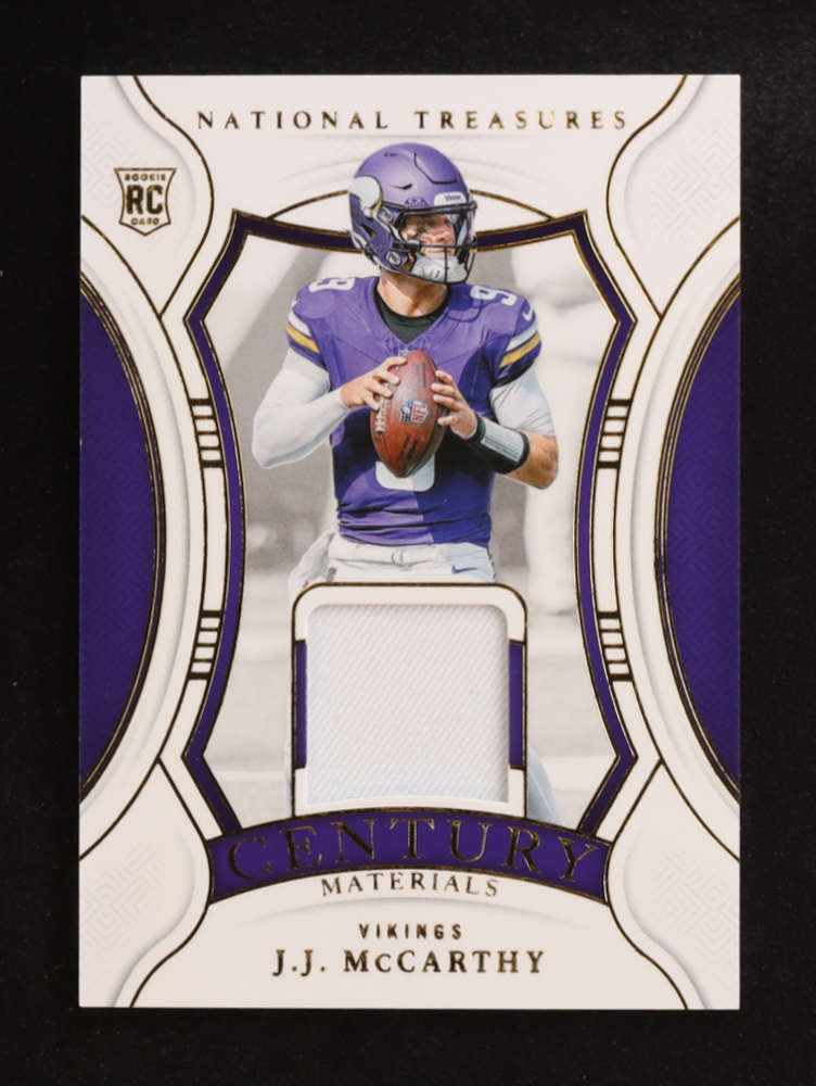 JJ McCarthy 2024 Panini National Treasures Century Materials Gold #61 RC #30/49