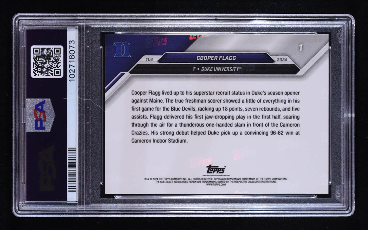 Cooper Flagg 2024 Bowman U Now #1 RC (PSA 10) at PristineAuction.com Cooper Flagg 2024 Bowman U Now #1 RC (PSA 10) at PristineAuction.com