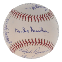 Dodgers Old Timers OML Baseball Signed By (12) with Duke Snider, Clem Labine, Steve Garvey, Ralph Branca (Stacks of Plaques) at PristineAuction.com