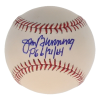 Jim Bunning Signed OML Baseball Inscribed "PG 6/21/64" (TriStar) at PristineAuction.com