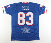 Andre Reed Signed Career Highlight Stat Jersey (JSA) at PristineAuction.com