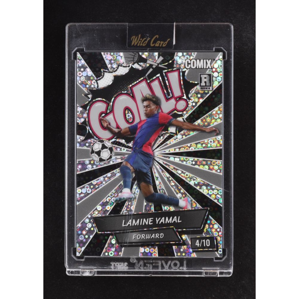 Lamine Yamal 2024 Wild Card Comix GOAL! Silver Donut Circles #ACBLG-LY06 #04/10 RC at PristineAuction.com