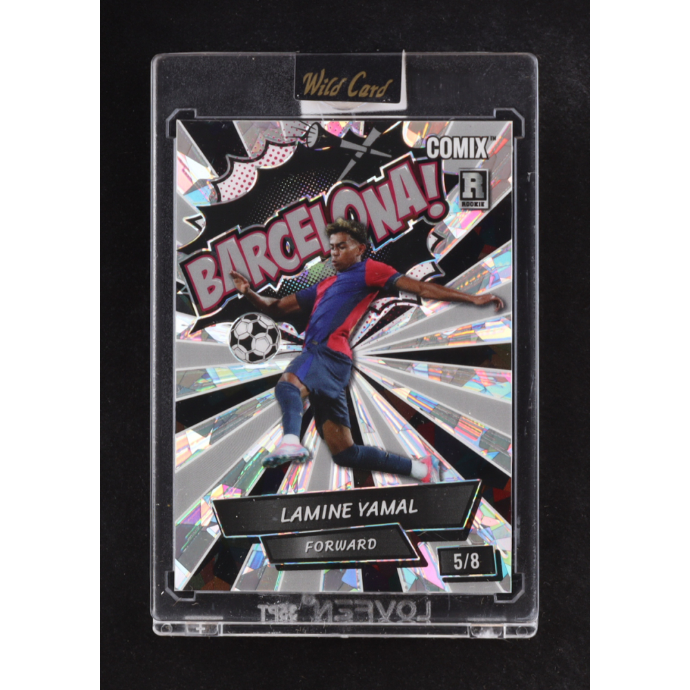 Lamine Yamal 2024 Wild Card Comix BARCELONA! Silver Crystal #ACBLB-LY06 #5/8 RC at PristineAuction.com