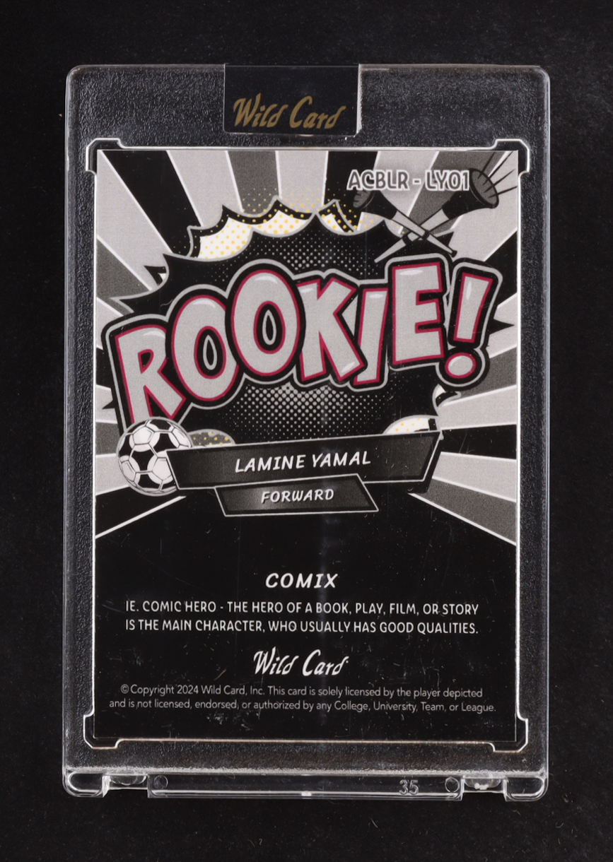 Lamine Yamal 2024 Wild Card Comix ROOKIE! Silver Donut Circles #ACBLR-LY01 #03/10 RC at PristineAuction.com Lamine Yamal 2024 Wild Card Comix ROOKIE! Silver Donut Circles #ACBLR-LY01 #03/10 RC at PristineAuction.com