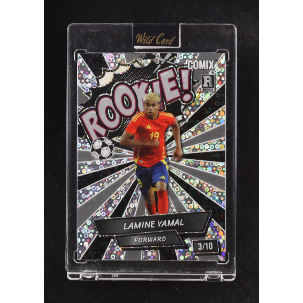 Lamine Yamal 2024 Wild Card Comix ROOKIE! Silver Donut Circles #ACBLR-LY01 #03/10 RC at PristineAuction.com Lamine Yamal 2024 Wild Card Comix ROOKIE! Silver Donut Circles #ACBLR-LY01 #03/10 RC at PristineAuction.com