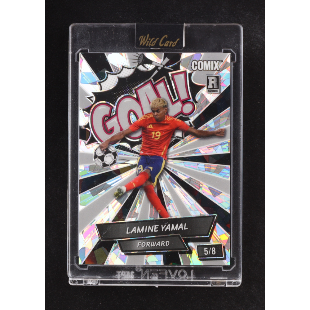 Lamine Yamal 2024 Wild Card Comix GOAL! Silver Crystal #ACBLG-LY07 #5/8 RC at PristineAuction.com
