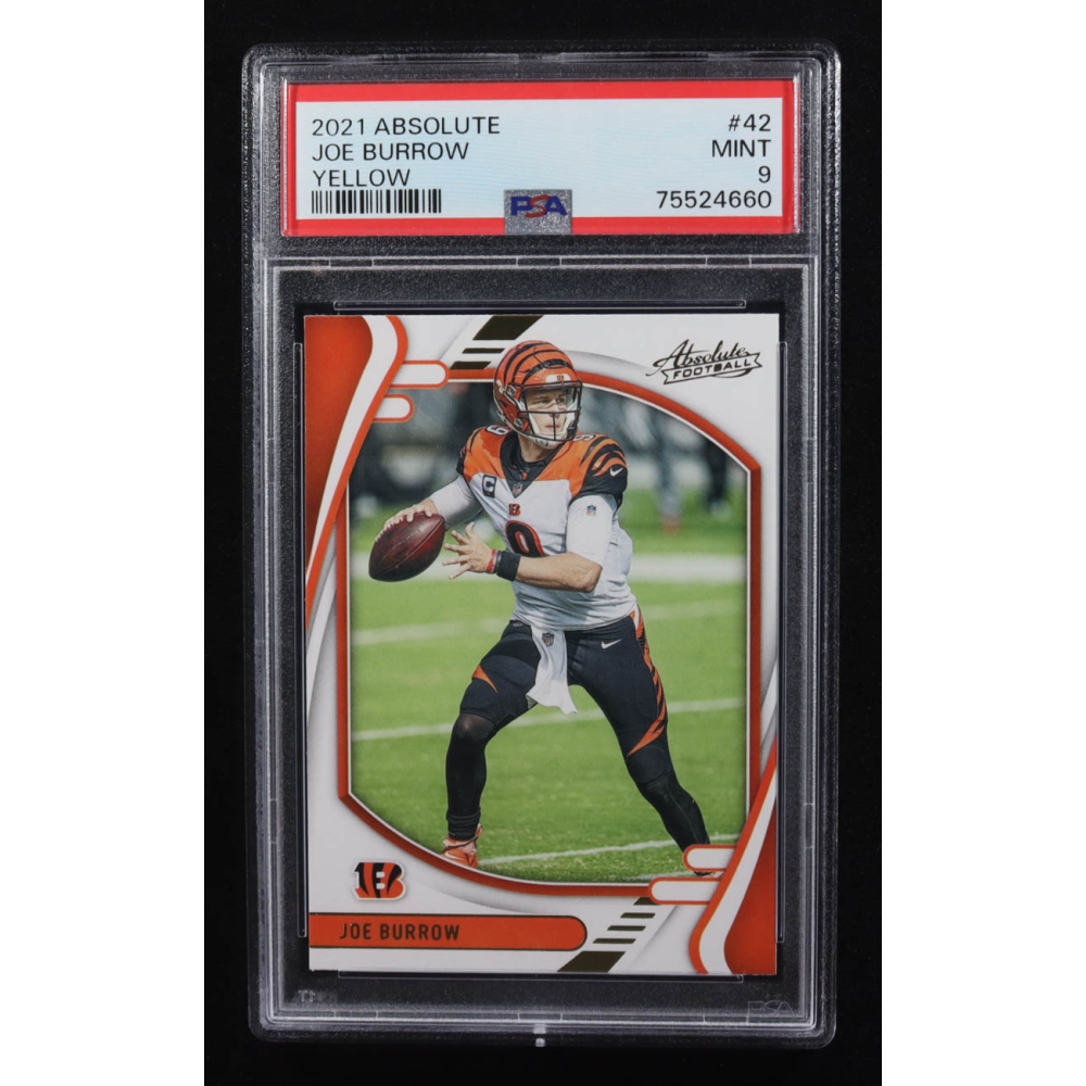 Joe Burrow 2021 Absolute Yellow #42 (PSA 9) at PristineAuction.com