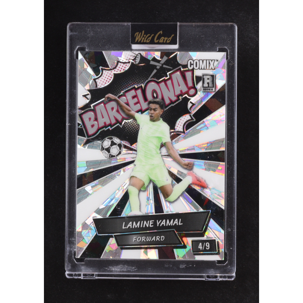 Lamine Yamal 2024 Wild Card Comix BARCELONA! Silver Crystal #ACBLB-LY09 #4/9 RC at PristineAuction.com